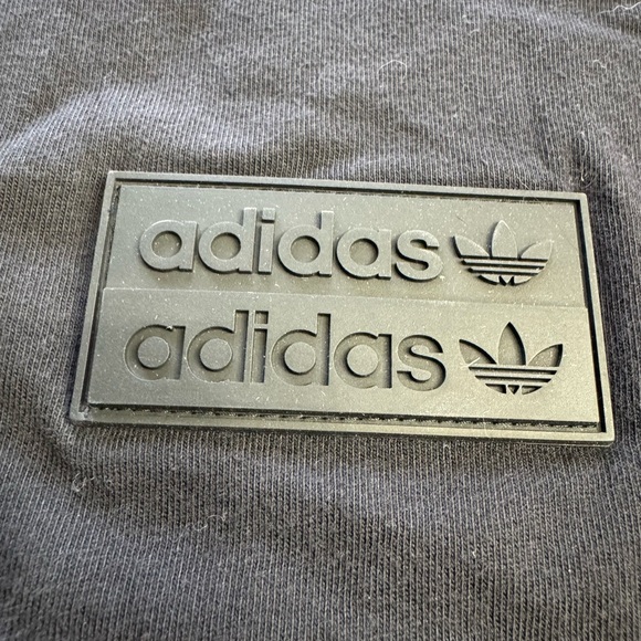 Adidas Originals Men’s Sz L Black Rubber Silicon Gummy Tag Cotton Tee T Shirt - Picture 2 of 6